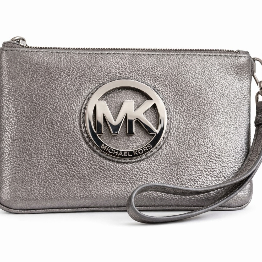 Michael Kors Metallic Leather Wristlet